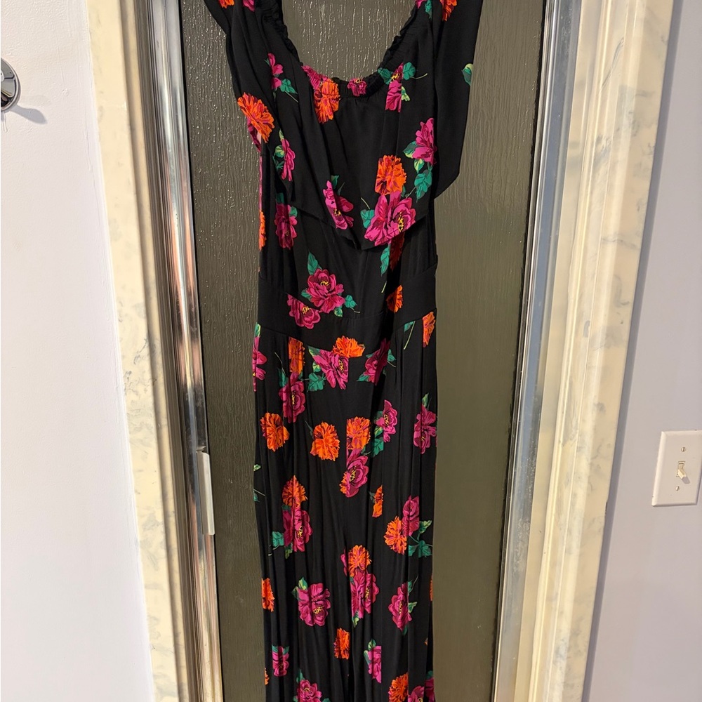 Floral Black Maxi romper